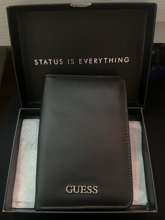 Guess Handbags - Guess Black Leather Passport Wallet